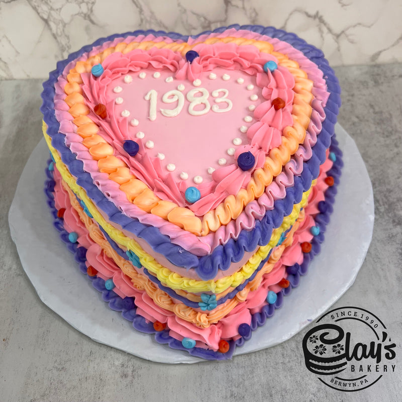 Heart of Many Colors - Shaped Cake