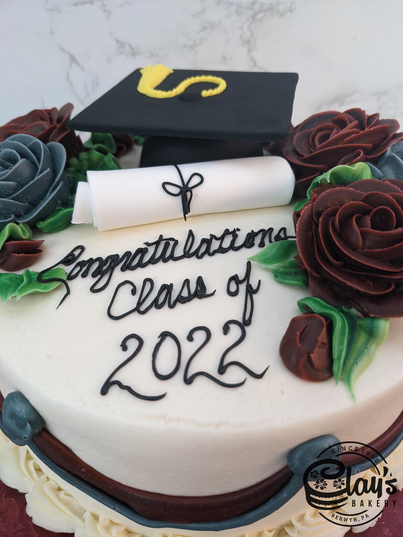 Graduation Flowers with Graduation Cap