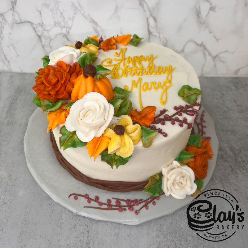 Pumpkins and Flowers