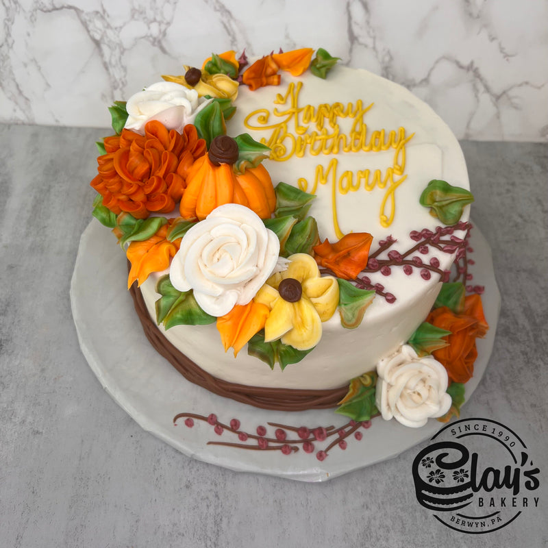 Pumpkins and Flowers