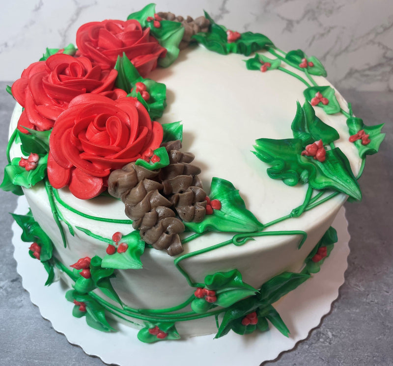 Holly with Red Roses