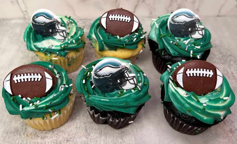 Eagles Tie Dye Swirl Cupcakes
