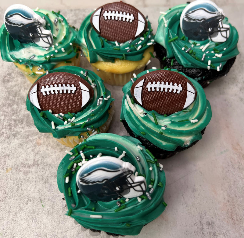 Eagles Tie Dye Swirl Cupcakes