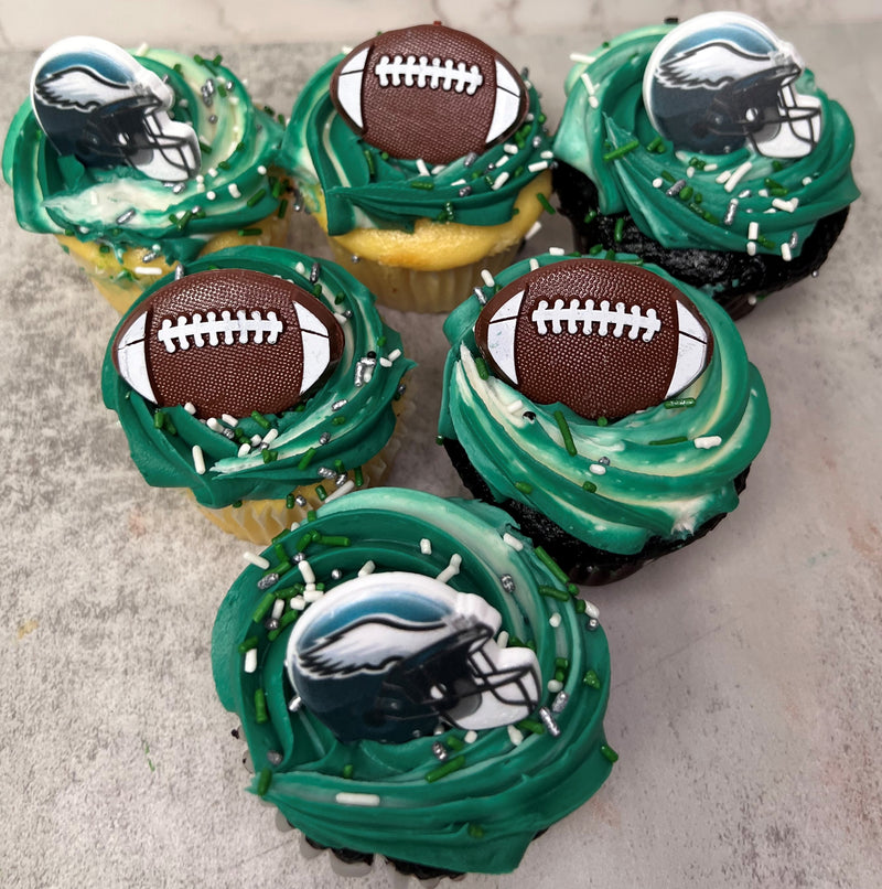 Eagles Tie Dye Swirl Cupcakes