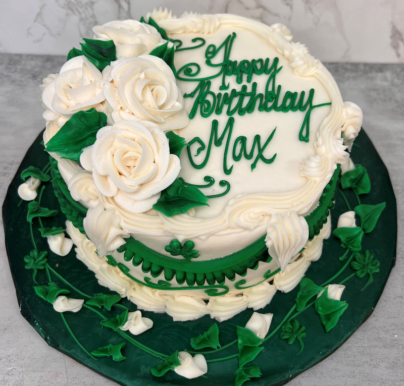 Green Flowers with Shamrocks