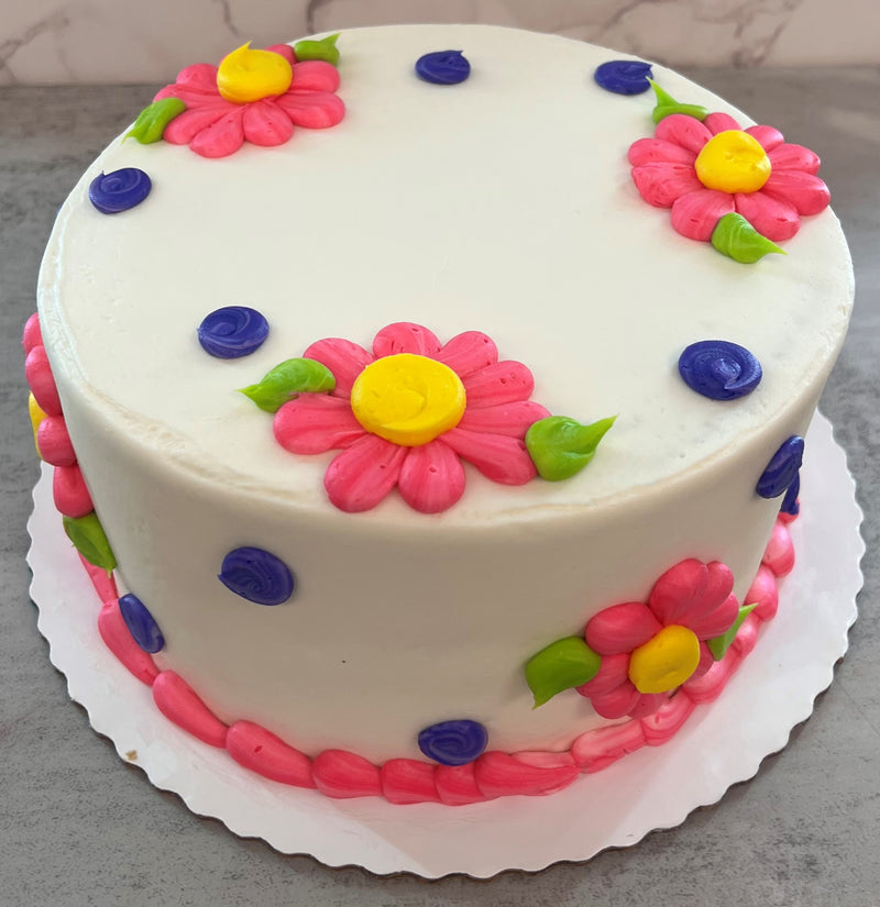 Pink Daisies with Dots