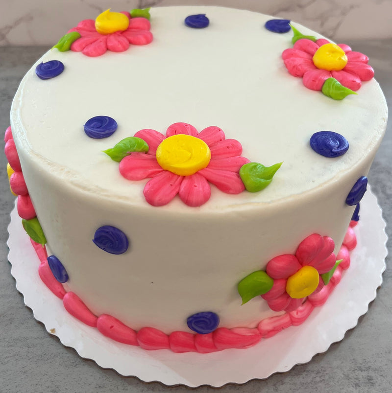 Pink Daisies with Dots