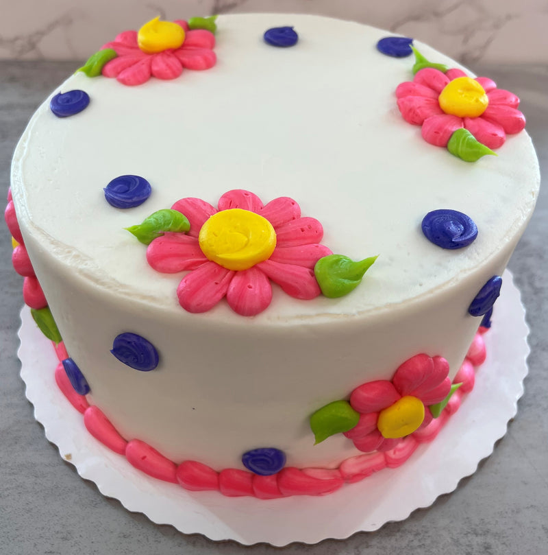 Pink Daisies with Dots