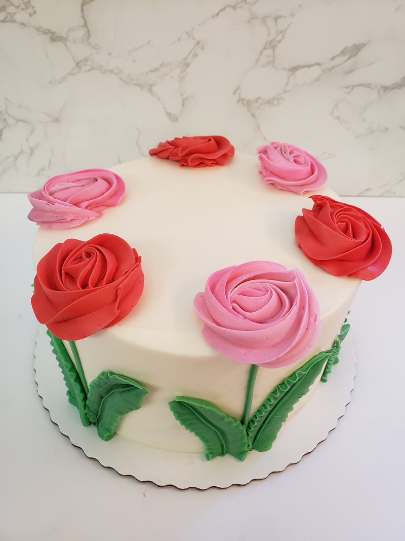 Red and Pink Rosettes Around Edges