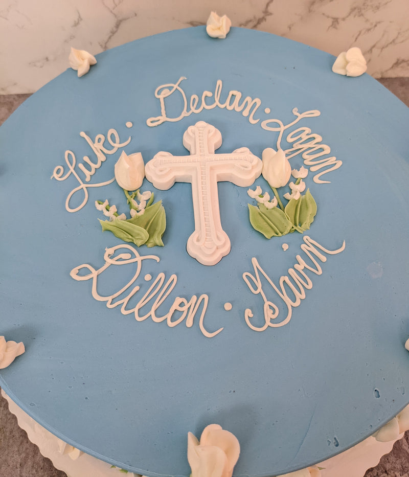 Gum Paste Cross and Flowers