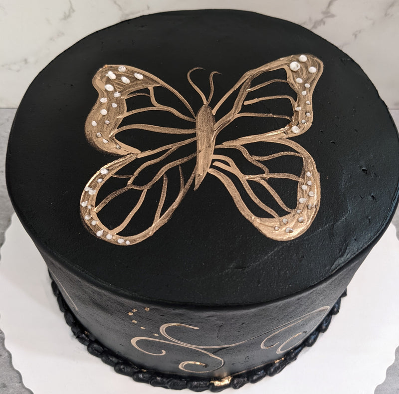 Metallic on Black - Butterfly