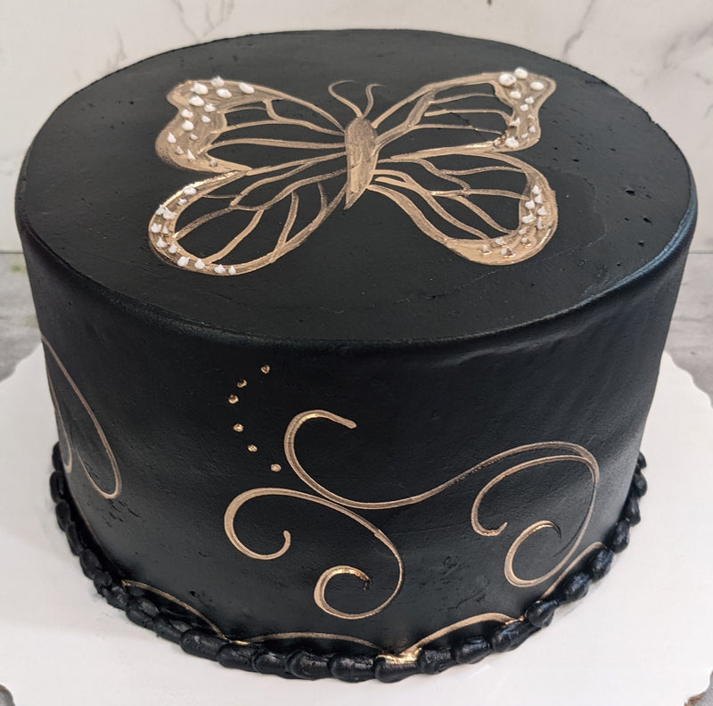 Metallic on Black - Butterfly