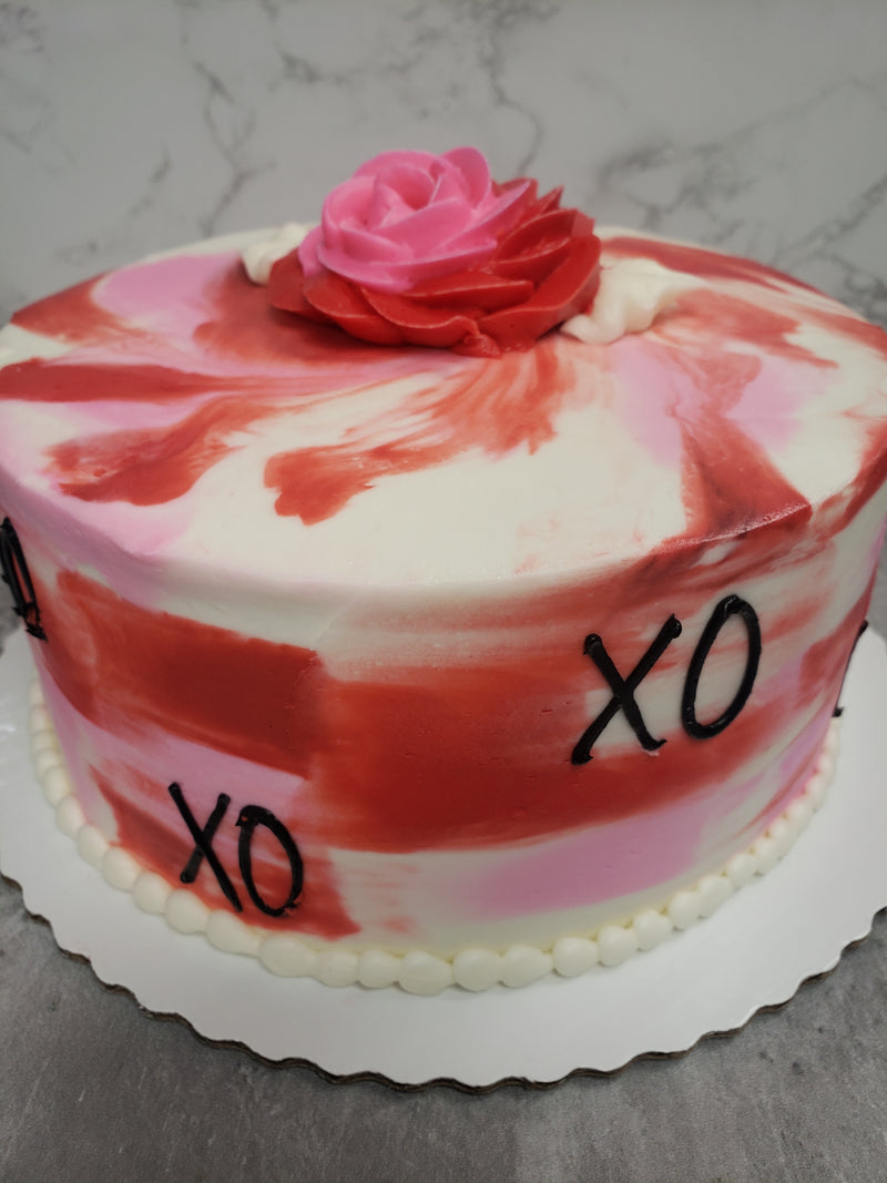 Pink and Red Brushed Sides XOXO