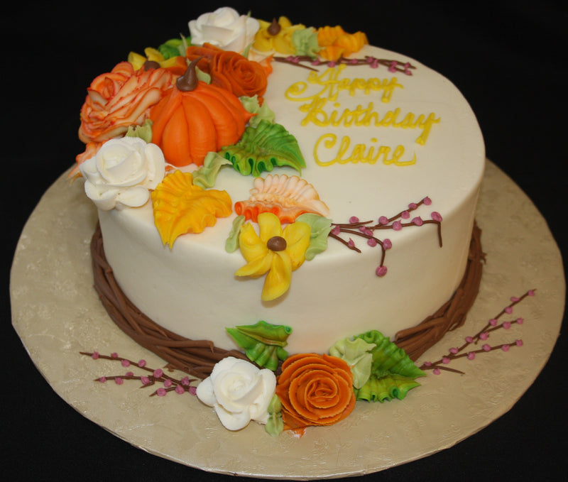 Pumpkins and Flowers