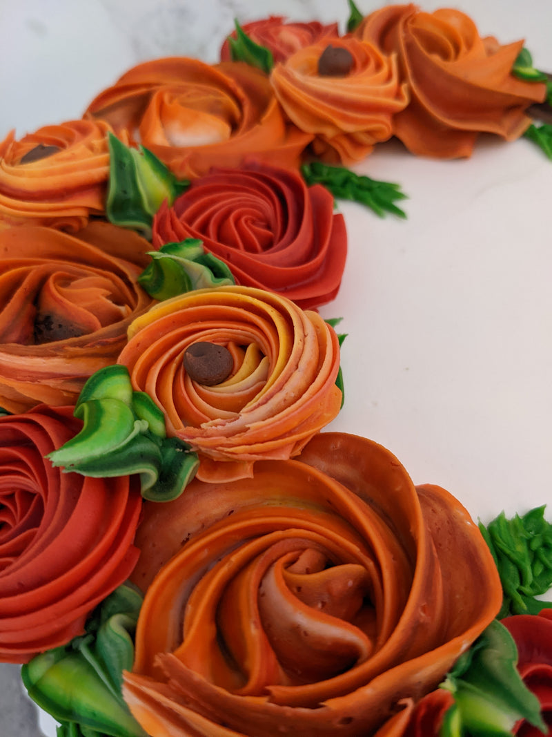 Fall Wreath with Rosettes