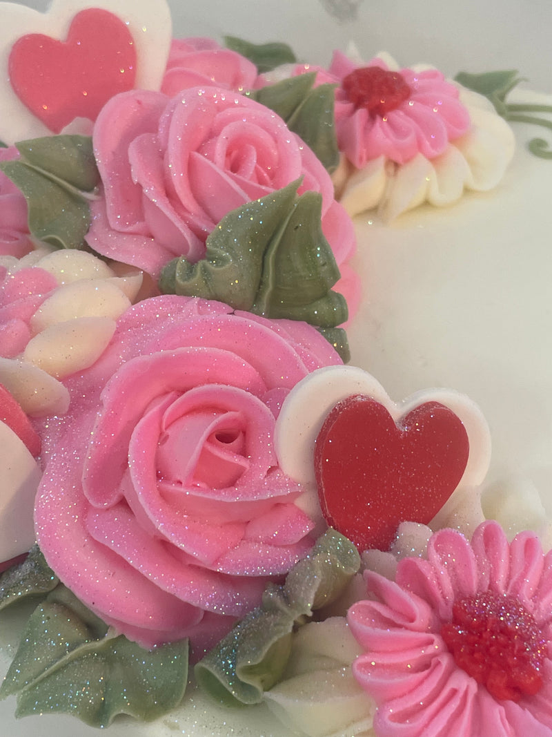 Pink Roses with Hearts