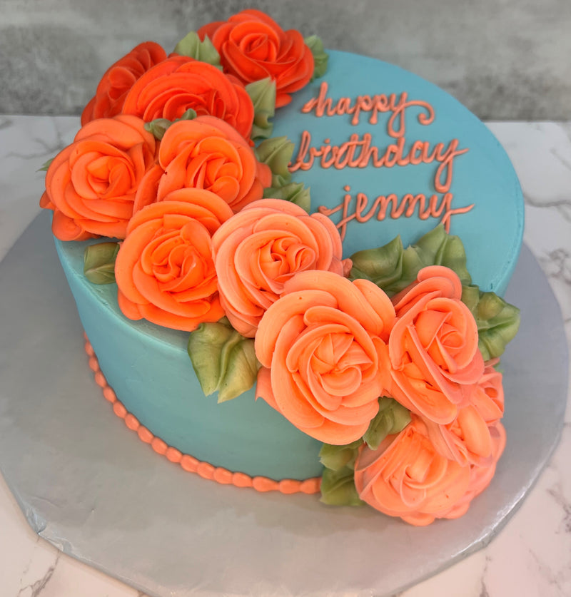Coral Ombre Roses Cascading