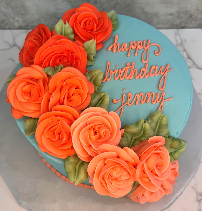Coral Ombre Roses Cascading