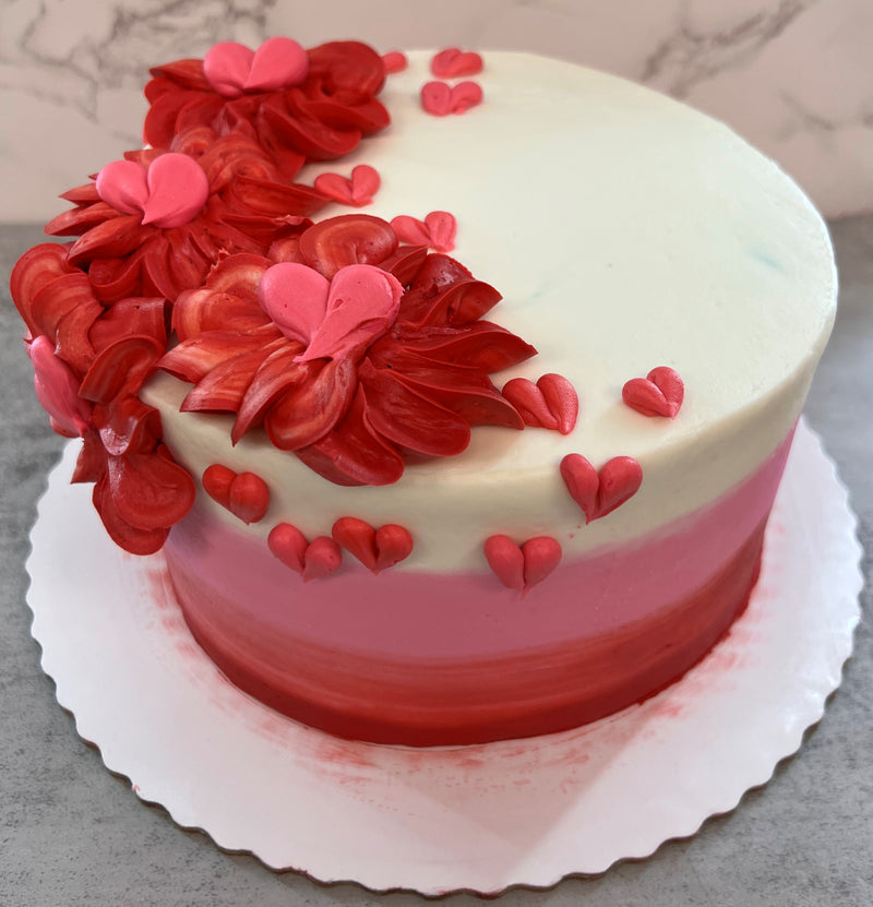Ombre Love with Flowers and Hearts