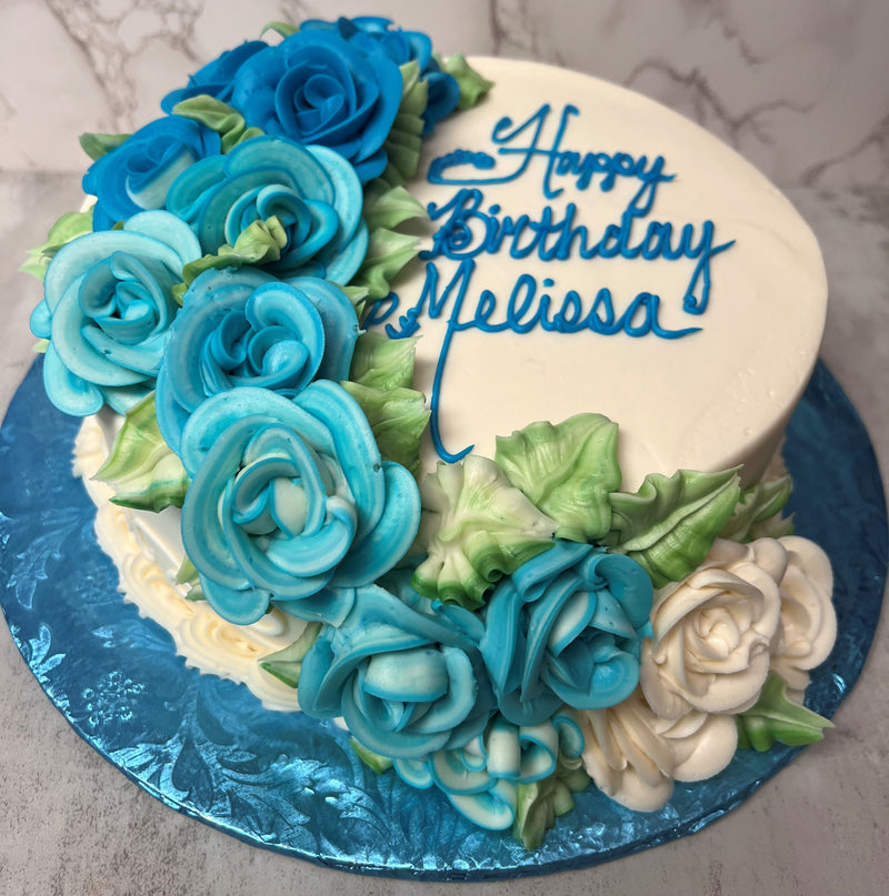 Teal Ombre Roses Cascading