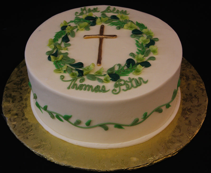 Garland Encircled Gold Cross