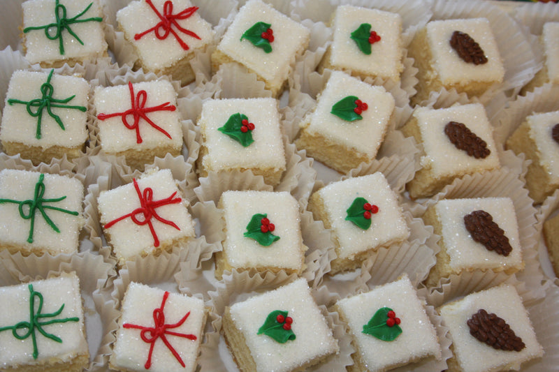 White Sugar Covered Christmas Petit Fours