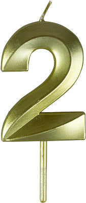 Gold Small Numeral Candle (Cake Deco)