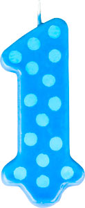 1st Birthday Candle - Blue