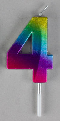 Small Rainbow Metallic Prism Number Candles