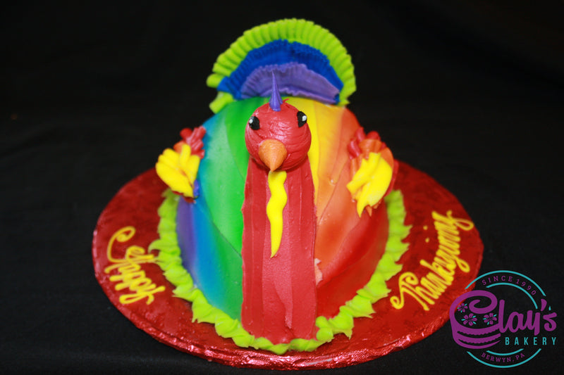 Rainbow Turkey Cake