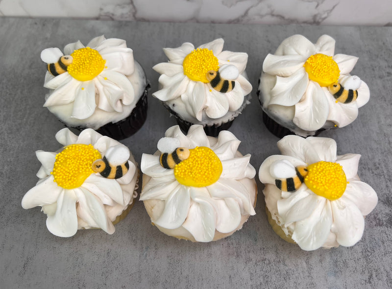 Bee and Flower Cupcakes