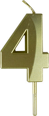 Gold Small Numeral Candle (Cake Deco)