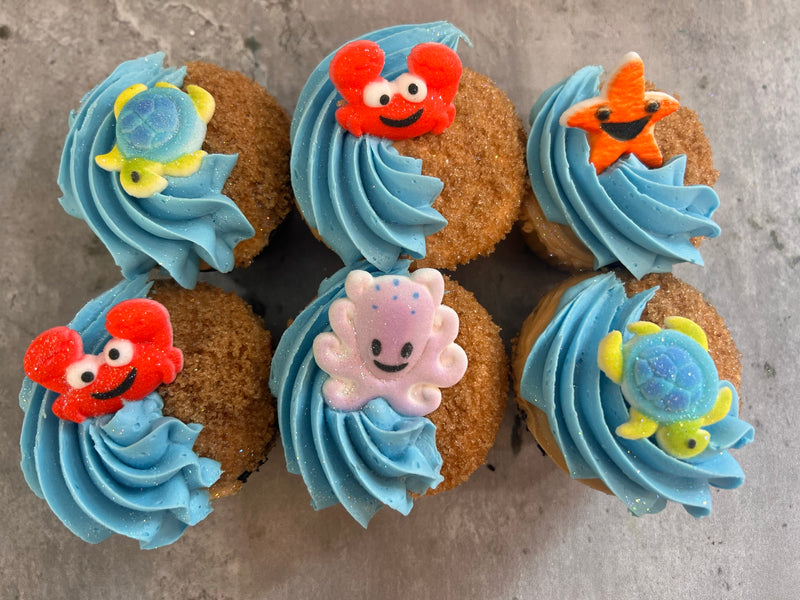 Beach Creatures Cupcakes