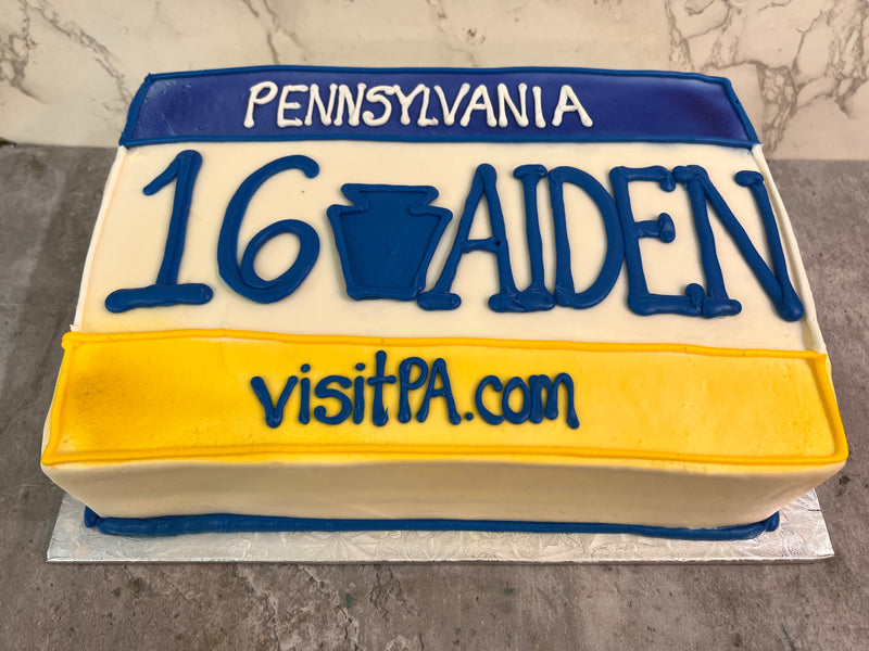 License Plate Cake