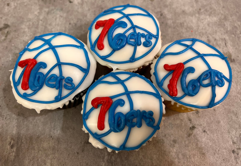 76ers Dipped Cupcakes