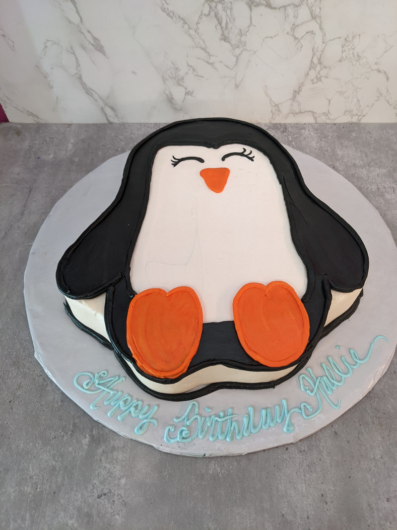 Cutesy Penguin Shaped Cake