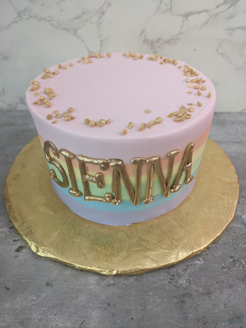 Rainbow Iced with Metallic Name