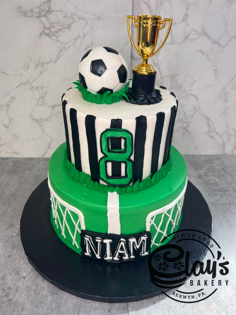 Soccer Trophy - Two Tier Cake