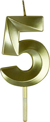 Gold Small Numeral Candle (Cake Deco)