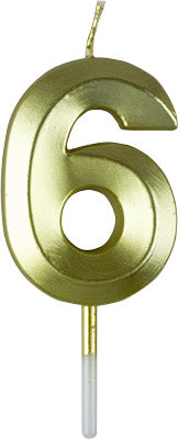 Gold Small Numeral Candle (Cake Deco)