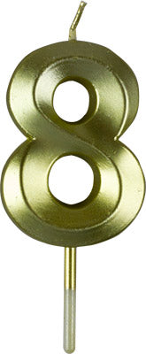 Gold Small Numeral Candle (Cake Deco)