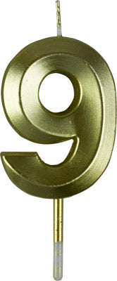 Gold Small Numeral Candle (Cake Deco)