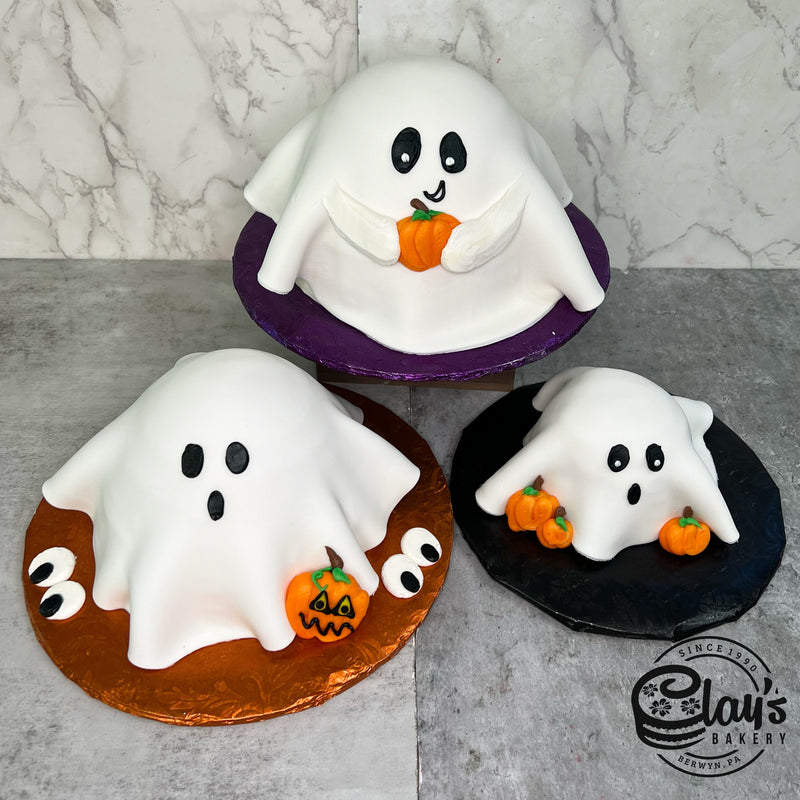 Ghost Shape Cake with Fondant Covering