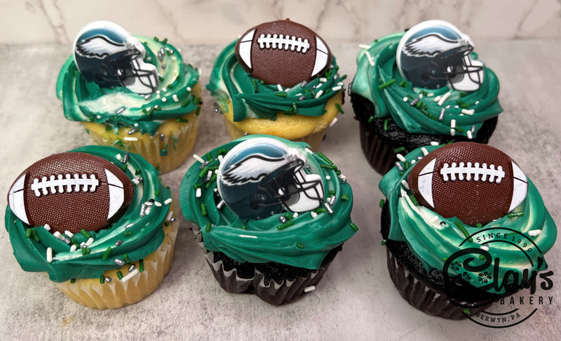 Eagles Tie Dye Swirl Cupcakes