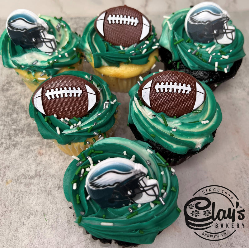 Eagles Tie Dye Swirl Cupcakes