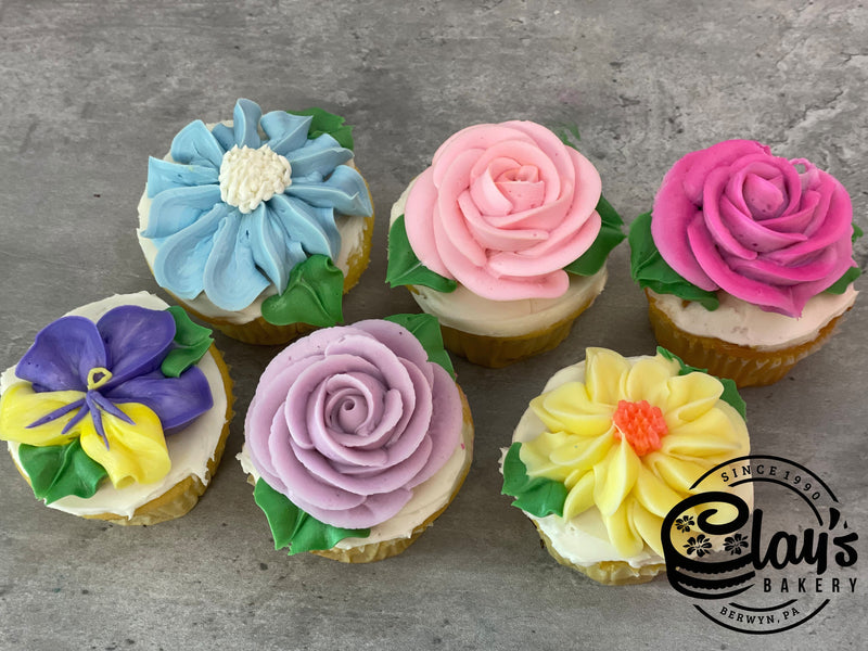 Pretty Flower Assortment Cupcakes