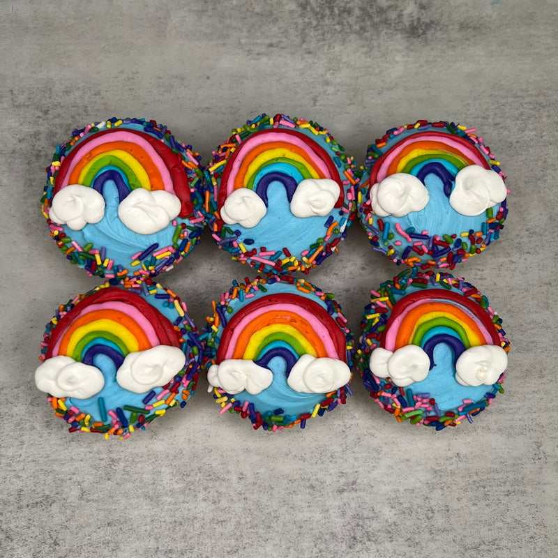 Flat Rainbow Cupcakes