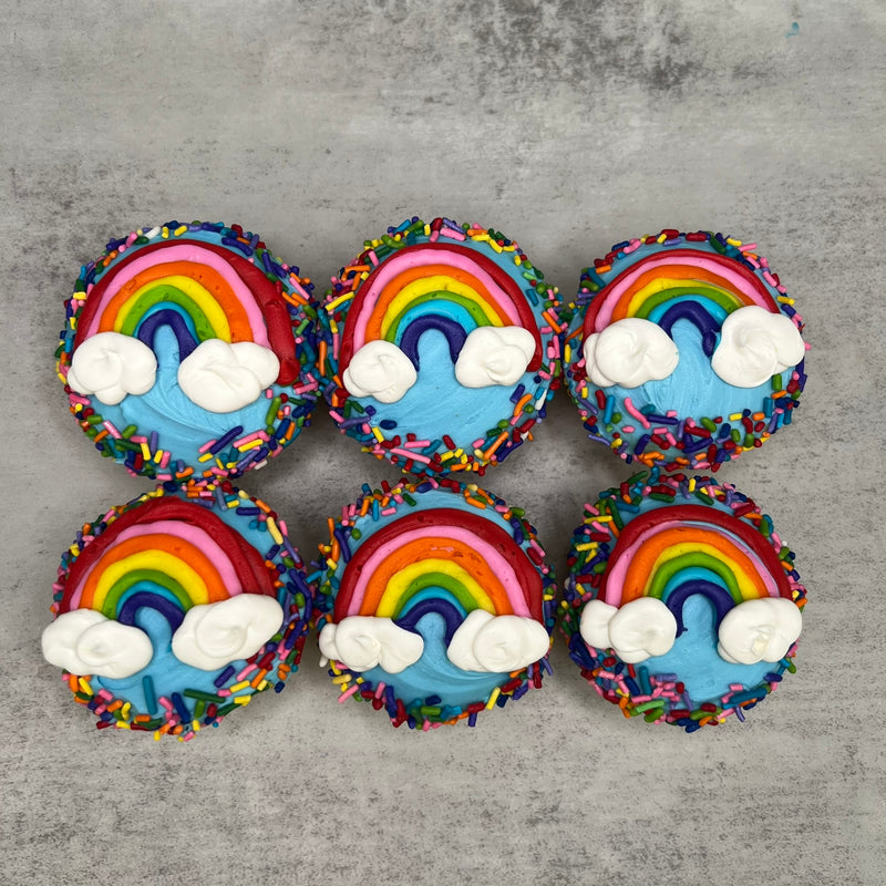 Flat Rainbow Cupcakes