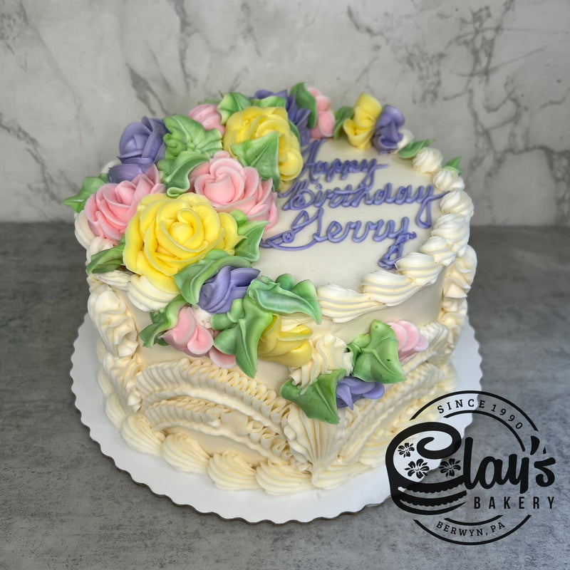 *GLUTEN FREE YELLOW* Beautiful Spring Flowers Cake