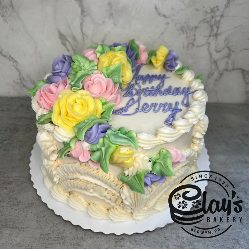 *GLUTEN FREE YELLOW* Beautiful Spring Flowers Cake